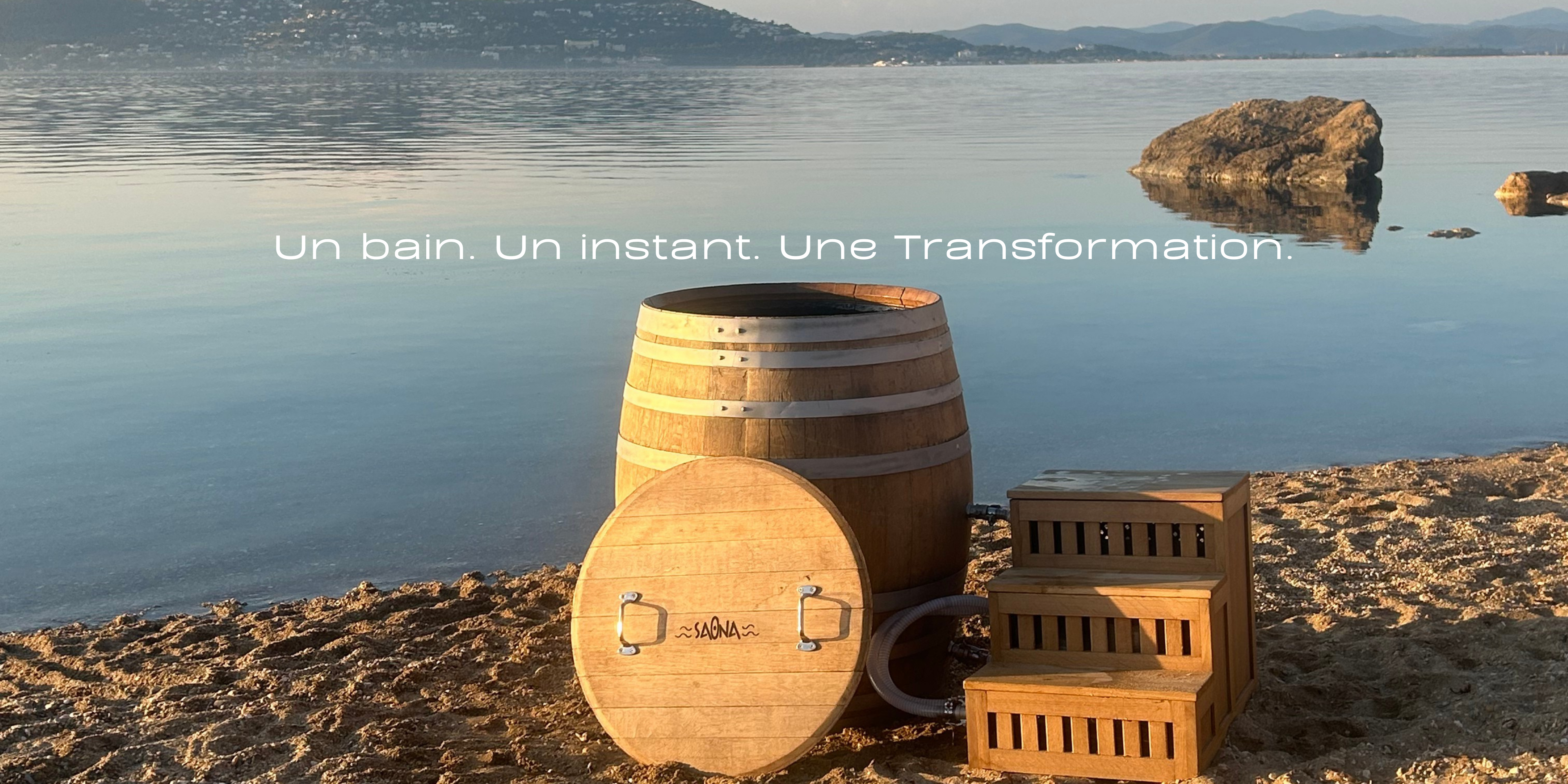 SaOna Bath is a wine barrel upcycled into a cold bath. From 4 degre up to 39 degree-in 2 hours. Made for whom wants to improve his wellness : mental health , physical health, reduce stress