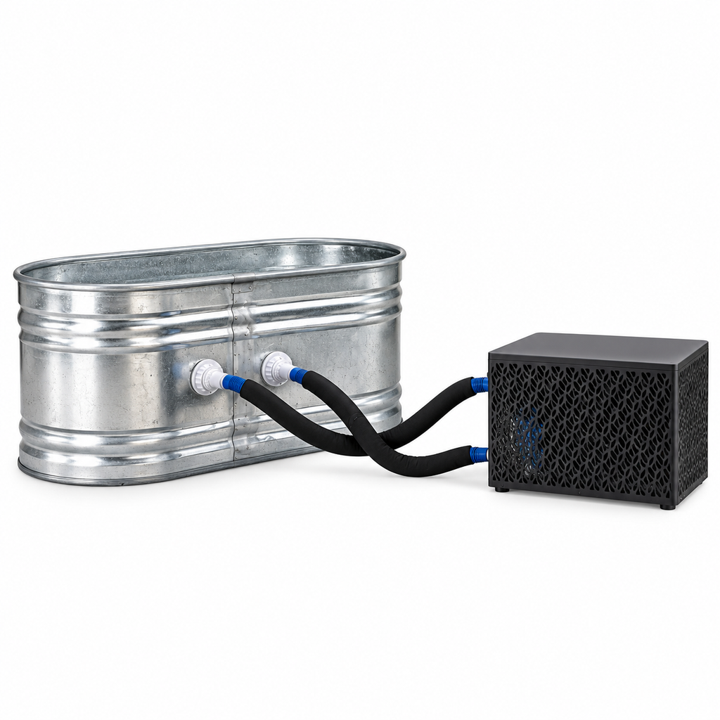 SA0NA Baignoire Bain Froid Acier galvanisé 440 L avec filtration et chiller réversible 5 kW Wi-Fi